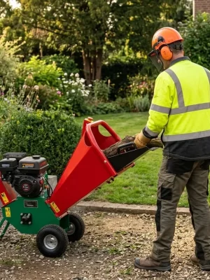 Broyeur à branches thermique disponible à la location à Pierrepont pour tailles de haies et déchets verts