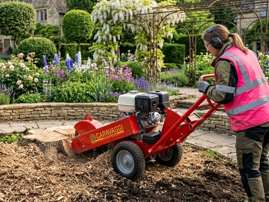 Machine de dessouchage pour particuliers et jardins privés