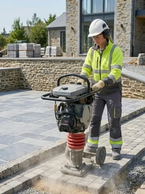 Compactage de tranchée avec pilonneuse thermique en location à Pierrepont