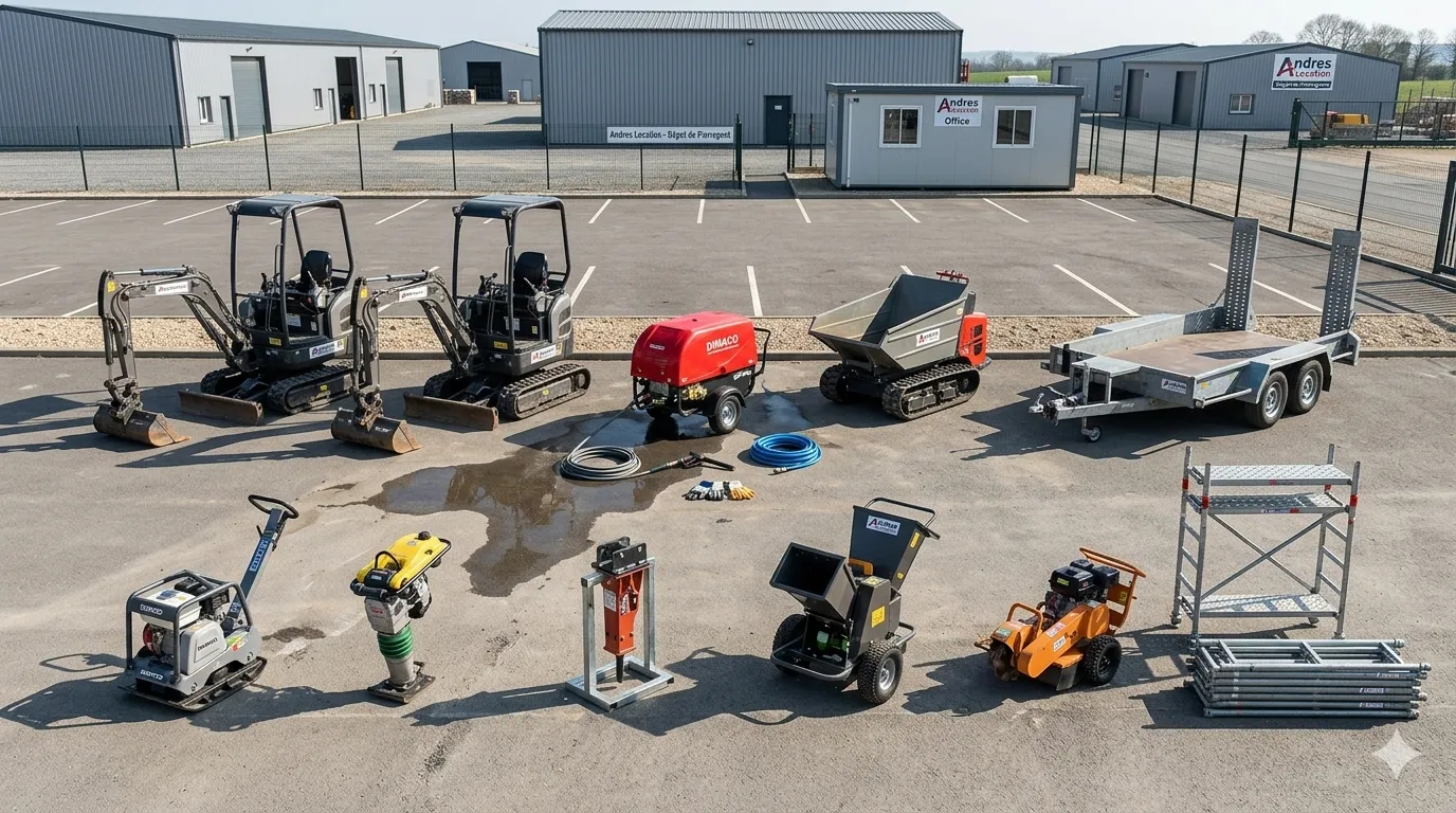Tarifs location matériel Pierrepont pour chantier et terrassement
